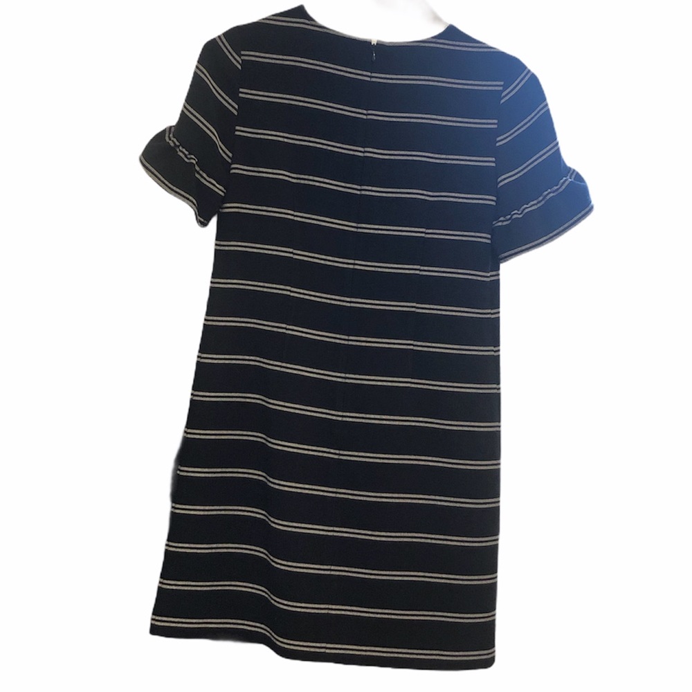 SOLD LOFT Striped Ruffle Bell Cuff Shift Dress - Picture 3 of 8